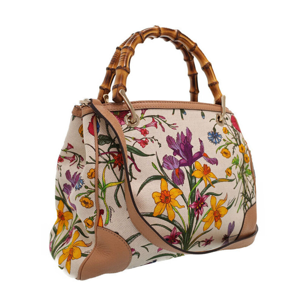 Gucci Bamboo 2way Shopper Leather Tote Bag